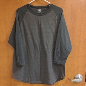 Rawlings Women's Dark Gray And Dark Teal Raglan Tee